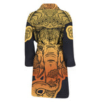 Indian Tribal Spiritual Elephant Print Men's Bathrobe