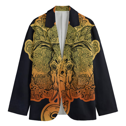 Indian Tribal Spiritual Elephant Print Men's Blazer