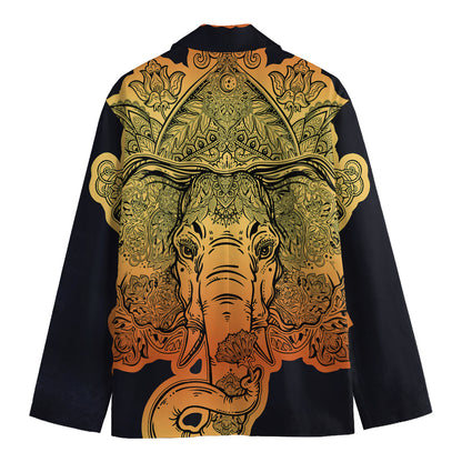 Indian Tribal Spiritual Elephant Print Men's Blazer