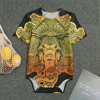 Indian Tribal Spiritual Elephant Print Men's Bodysuit