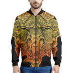 Indian Tribal Spiritual Elephant Print Men's Bomber Jacket