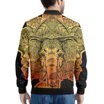 Indian Tribal Spiritual Elephant Print Men's Bomber Jacket