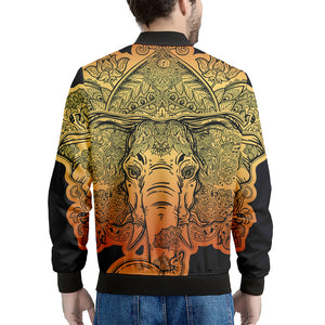 Indian Tribal Spiritual Elephant Print Men's Bomber Jacket