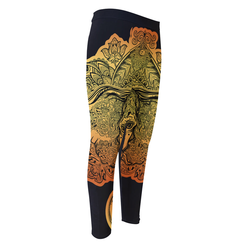 Indian Tribal Spiritual Elephant Print Men's Compression Pants