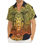 Indian Tribal Spiritual Elephant Print Men's Deep V-Neck Shirt