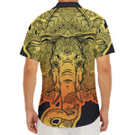 Indian Tribal Spiritual Elephant Print Men's Deep V-Neck Shirt