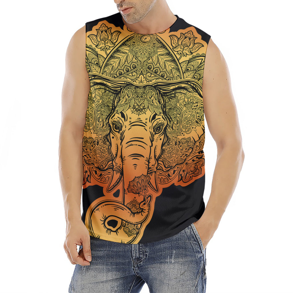 Indian Tribal Spiritual Elephant Print Men's Fitness Tank Top