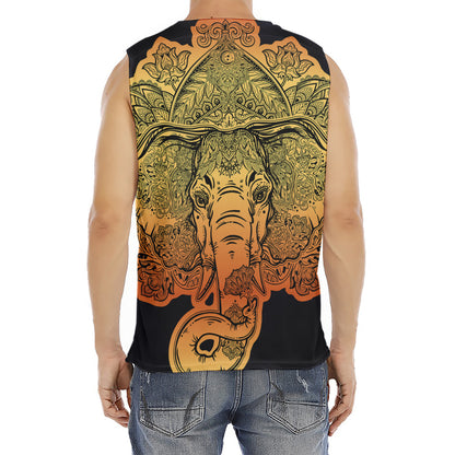 Indian Tribal Spiritual Elephant Print Men's Fitness Tank Top