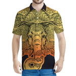 Indian Tribal Spiritual Elephant Print Men's Polo Shirt