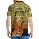 Indian Tribal Spiritual Elephant Print Men's Polo Shirt