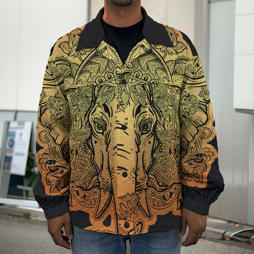 Indian Tribal Spiritual Elephant Print Men's Shirt Jacket