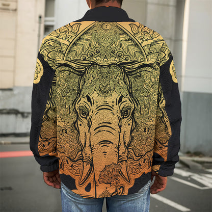 Indian Tribal Spiritual Elephant Print Men's Shirt Jacket