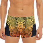 Indian Tribal Spiritual Elephant Print Men's Short Boxer Briefs
