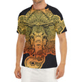 Indian Tribal Spiritual Elephant Print Men's Short Sleeve Rash Guard