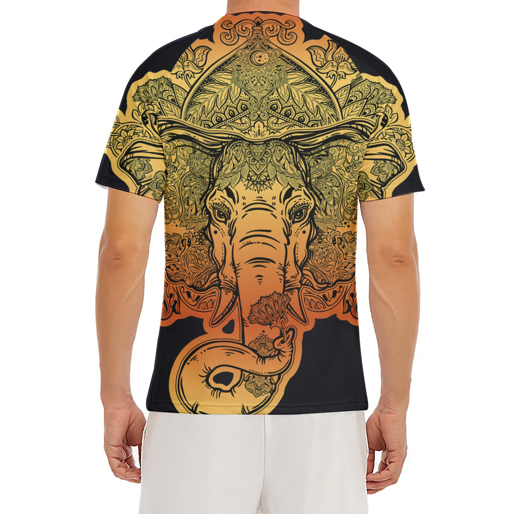 Indian Tribal Spiritual Elephant Print Men's Short Sleeve Rash Guard