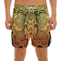Indian Tribal Spiritual Elephant Print Men's Split Running Shorts