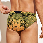 Indian Tribal Spiritual Elephant Print Men's Swim Briefs