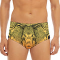Indian Tribal Spiritual Elephant Print Men's Triangle Swim Briefs