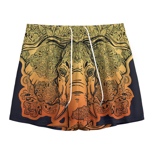 Indian Tribal Spiritual Elephant Print Mesh Shorts