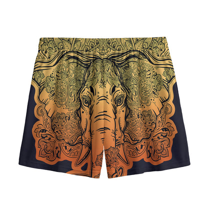 Indian Tribal Spiritual Elephant Print Mesh Shorts