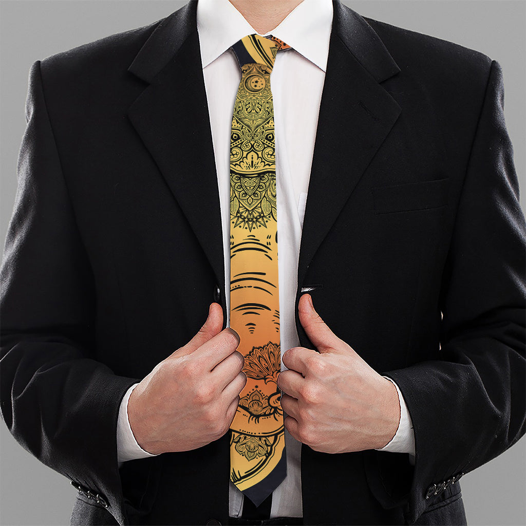 Indian Tribal Spiritual Elephant Print Necktie