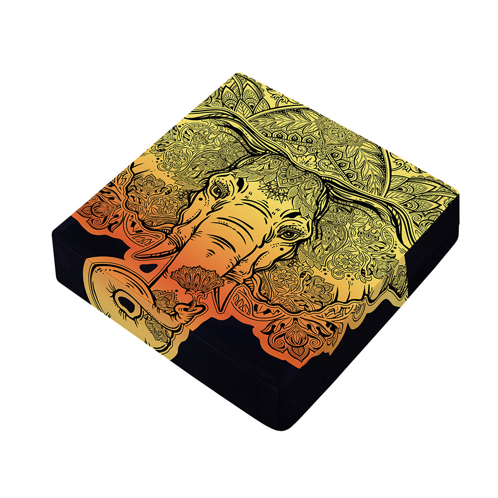 Indian Tribal Spiritual Elephant Print Outdoor Seat Cushion Cover