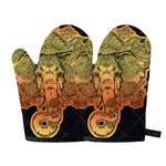 Indian Tribal Spiritual Elephant Print Oven Mitts