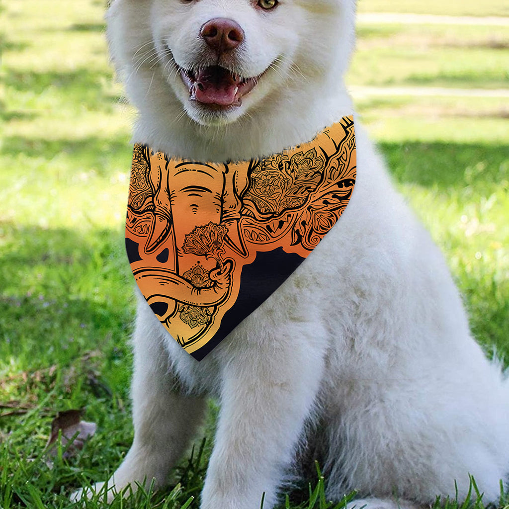 Indian Tribal Spiritual Elephant Print Over The Collar Dog Bandana