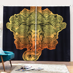 Indian Tribal Spiritual Elephant Print Pencil Pleat Curtains