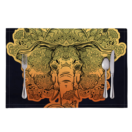 Indian Tribal Spiritual Elephant Print Placemat