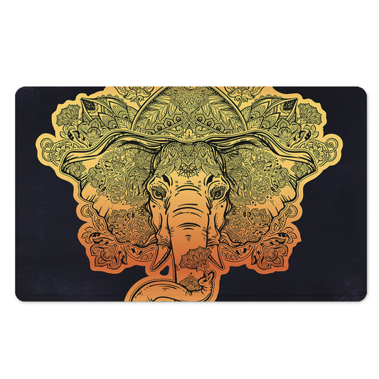 Indian Tribal Spiritual Elephant Print Polyester Doormat
