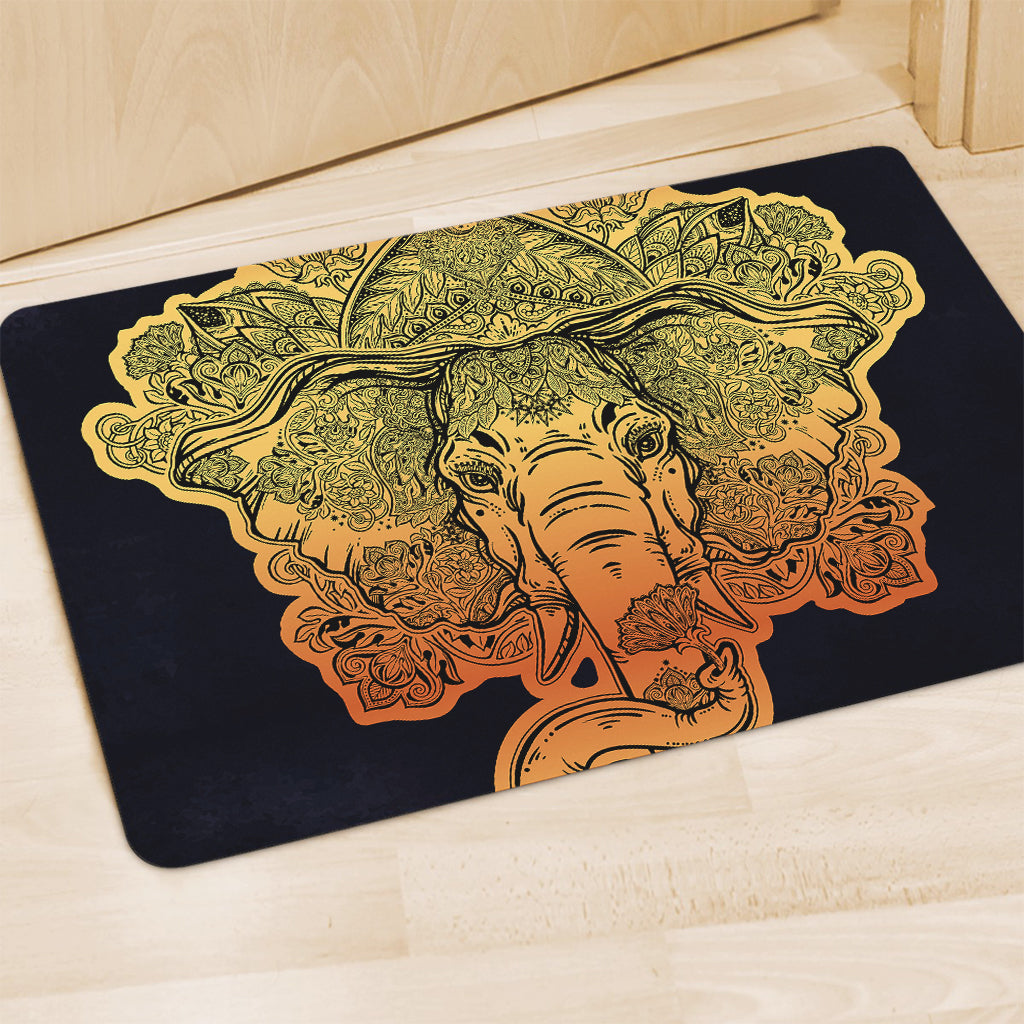 Indian Tribal Spiritual Elephant Print Polyester Doormat