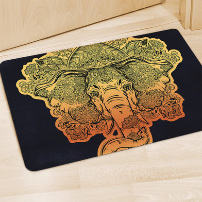 Indian Tribal Spiritual Elephant Print Polyester Doormat