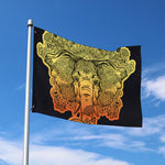 Indian Tribal Spiritual Elephant Print Polyester Flag