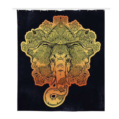 Indian Tribal Spiritual Elephant Print Polyester Shower Curtain