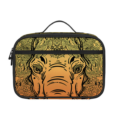 Indian Tribal Spiritual Elephant Print Portable Lunch Bag