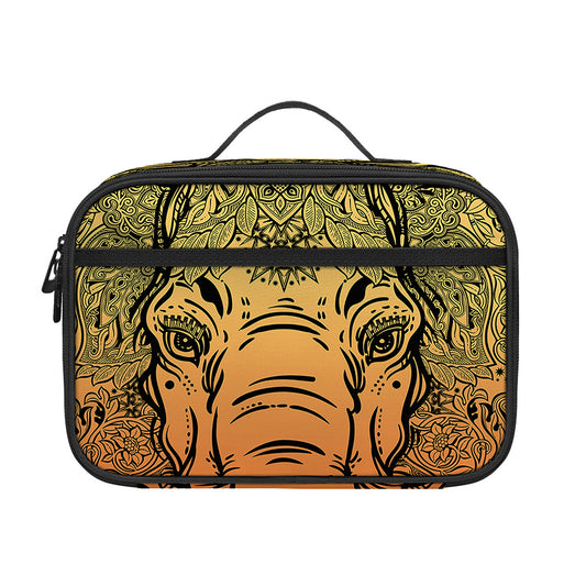 Indian Tribal Spiritual Elephant Print Portable Lunch Bag