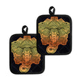 Indian Tribal Spiritual Elephant Print Pot Holders