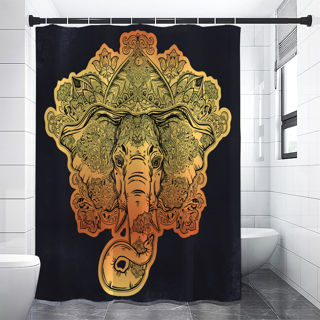 Indian Tribal Spiritual Elephant Print Premium Shower Curtain