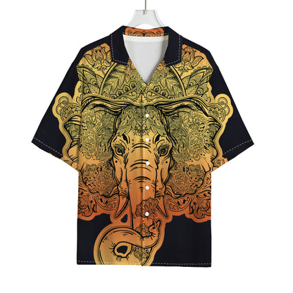 Indian Tribal Spiritual Elephant Print Rayon Hawaiian Shirt