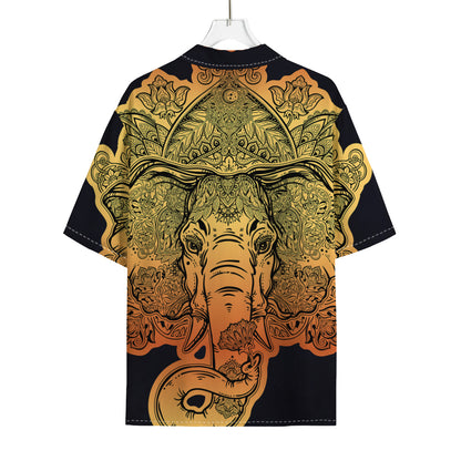 Indian Tribal Spiritual Elephant Print Rayon Hawaiian Shirt