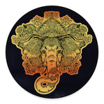 Indian Tribal Spiritual Elephant Print Round Floor Mat