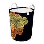 Indian Tribal Spiritual Elephant Print Round Laundry Basket