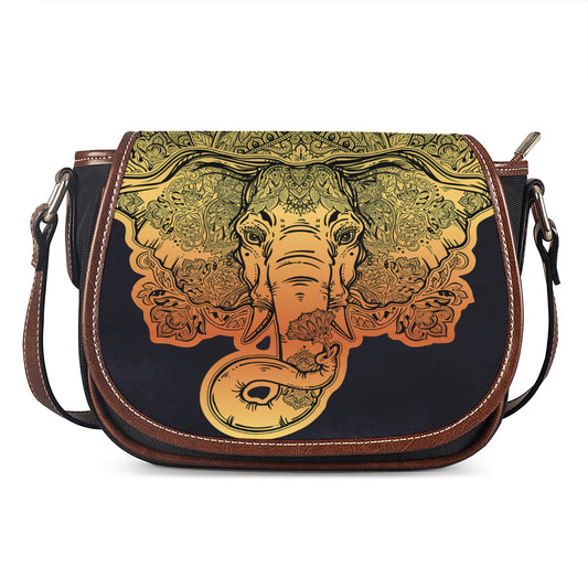 Indian Tribal Spiritual Elephant Print Saddle Bag