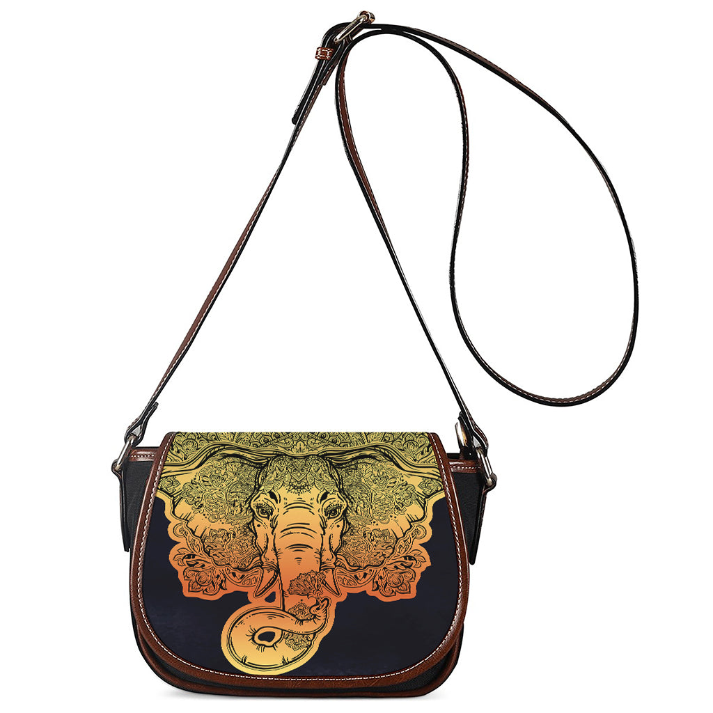 Indian Tribal Spiritual Elephant Print Saddle Bag
