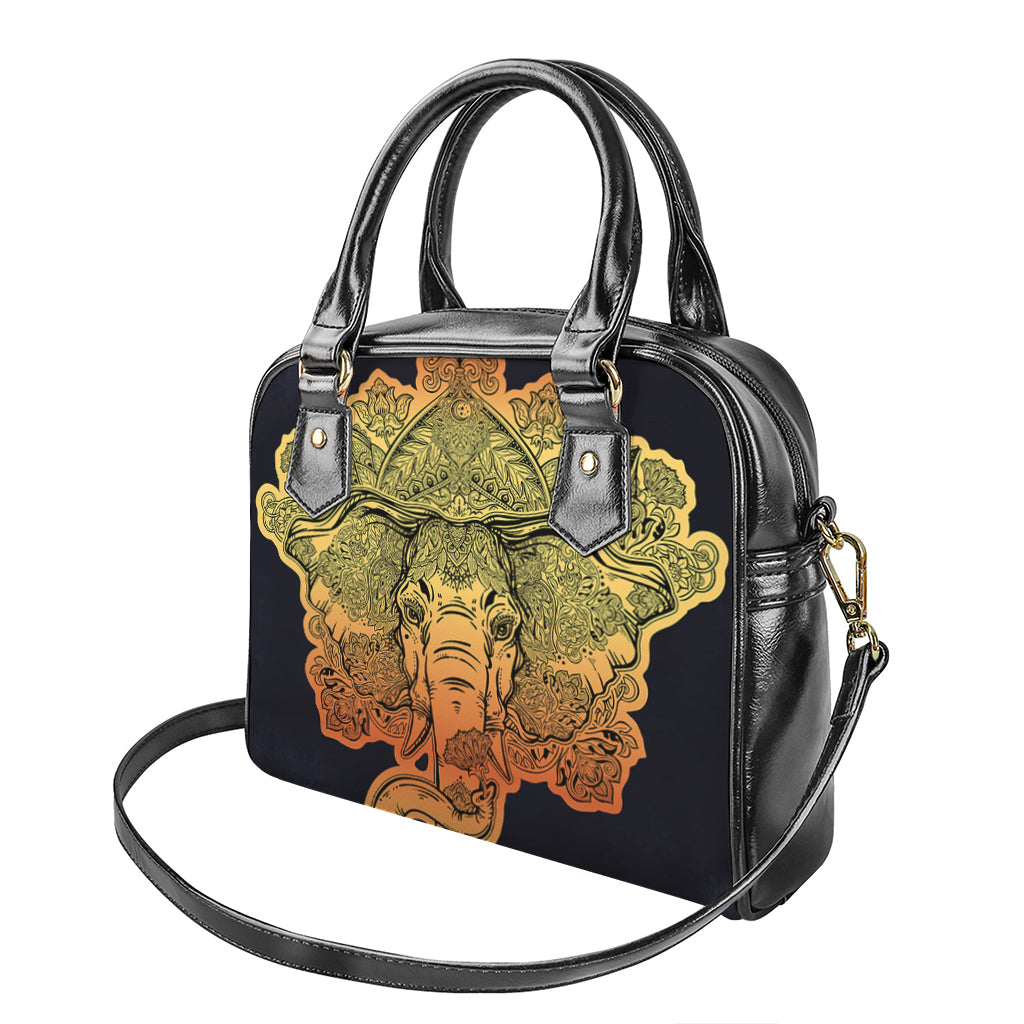 Indian Tribal Spiritual Elephant Print Shoulder Handbag