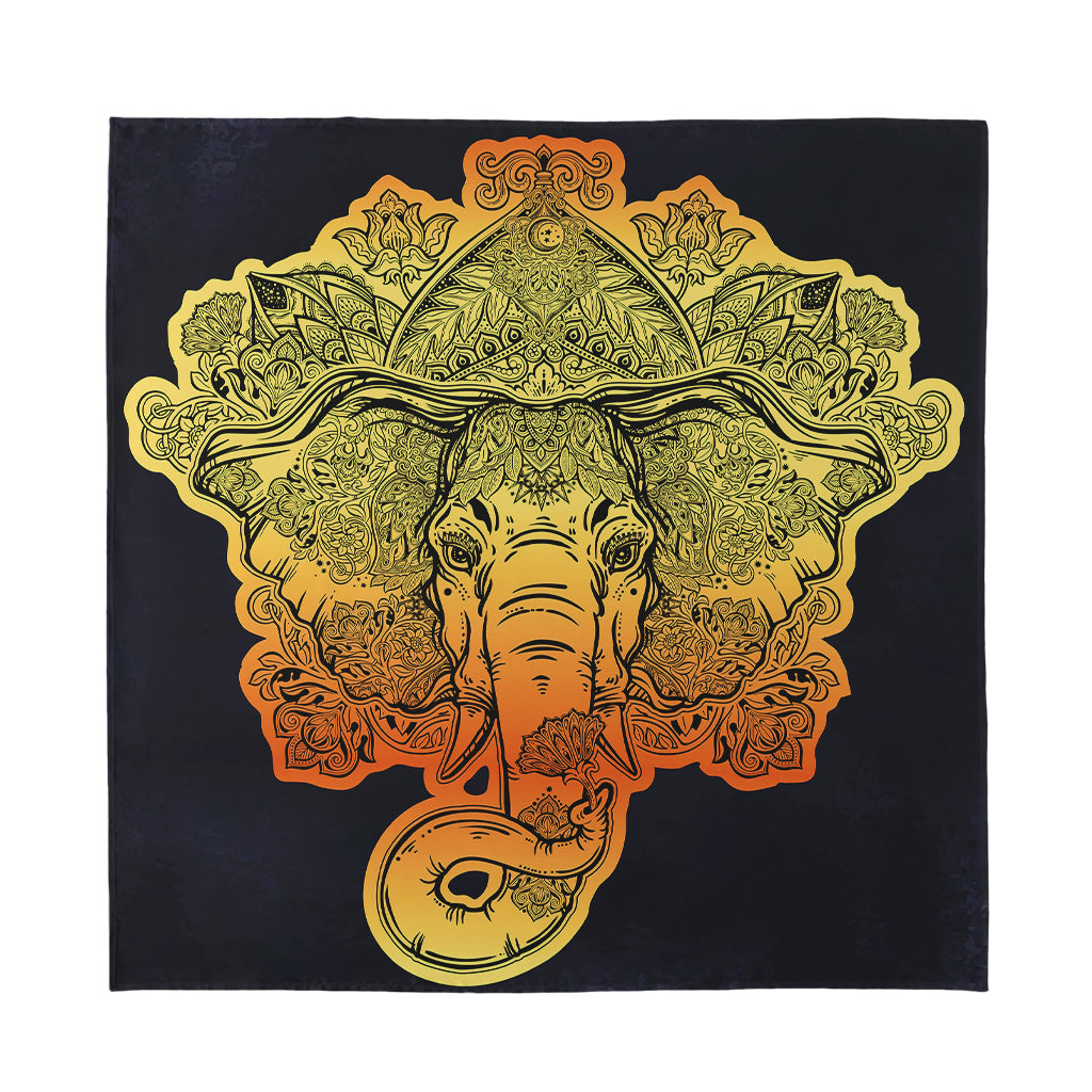 Indian Tribal Spiritual Elephant Print Silk Bandana