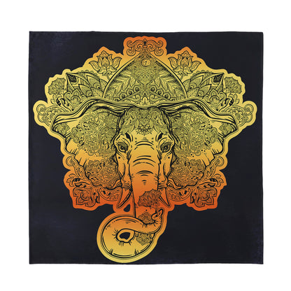 Indian Tribal Spiritual Elephant Print Silk Bandana