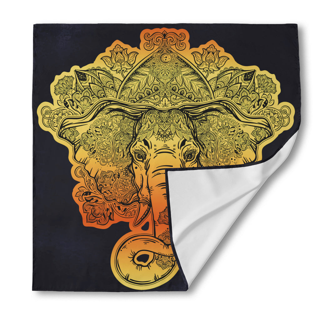 Indian Tribal Spiritual Elephant Print Silk Bandana