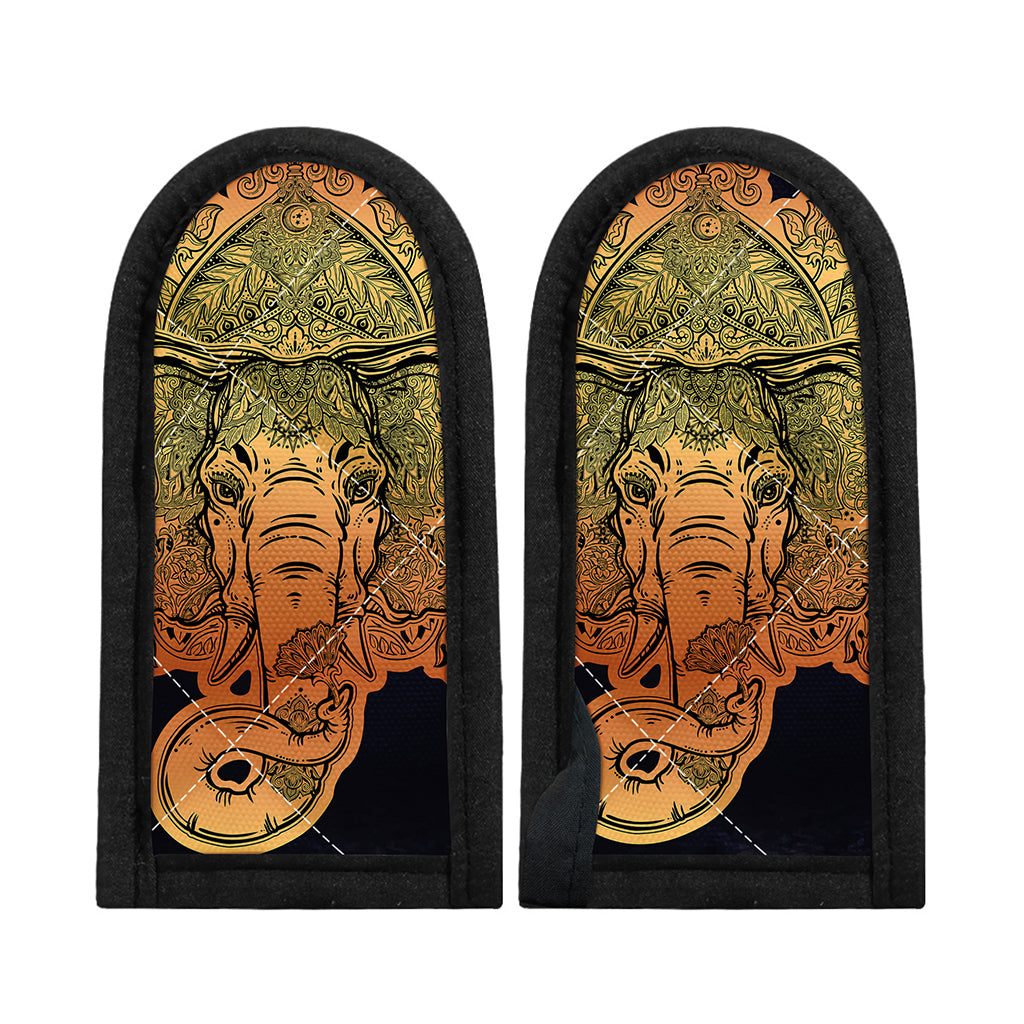 Indian Tribal Spiritual Elephant Print Skillet Handle Cover
